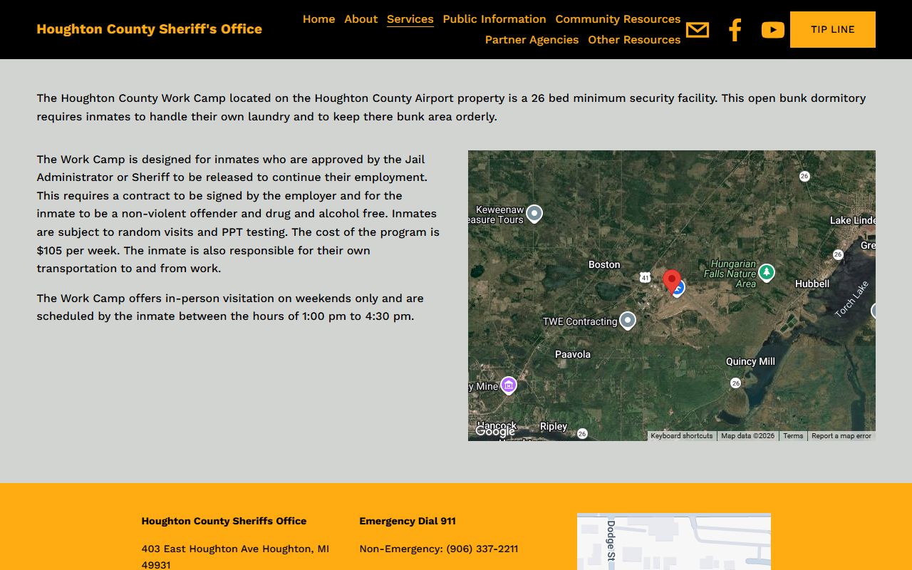 Houghton County work camp for minimum-security inmate housing