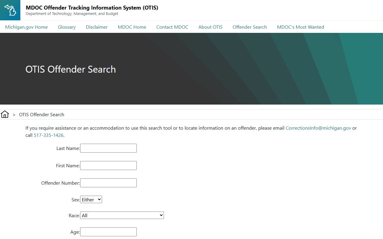 Houghton County criminal court records OTIS offender search profile