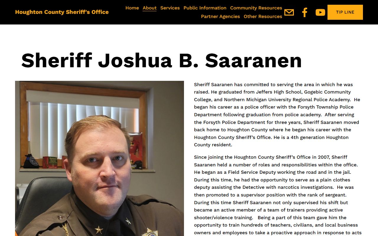 Houghton County sheriff command staff overseeing the jail and inmate custody