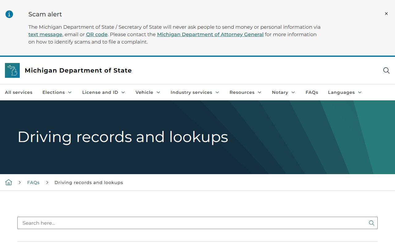 Michigan driver and vehicle records FAQ for Houghton County traffic records